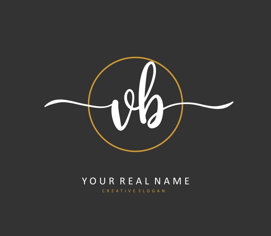 V B VB Initial letter handwriting and  signature logo. A concept handwriting initial logo with template element. vector