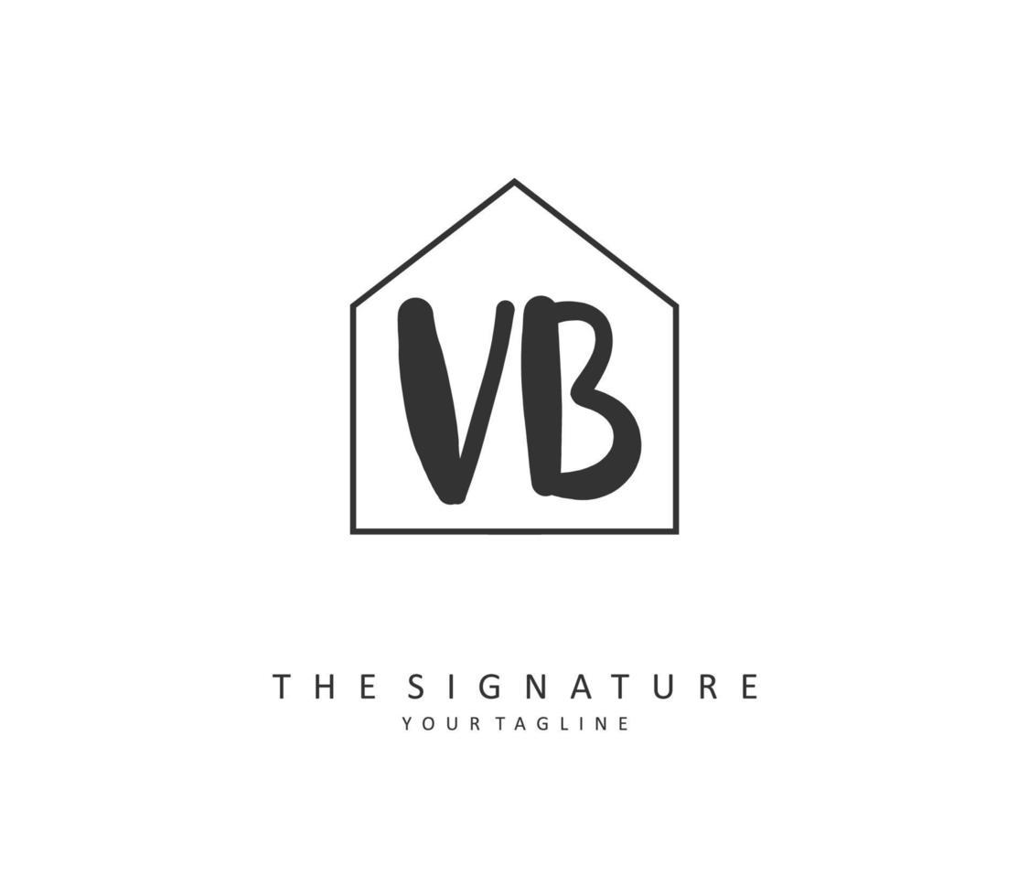 V B VB Initial letter handwriting and  signature logo. A concept handwriting initial logo with template element. vector