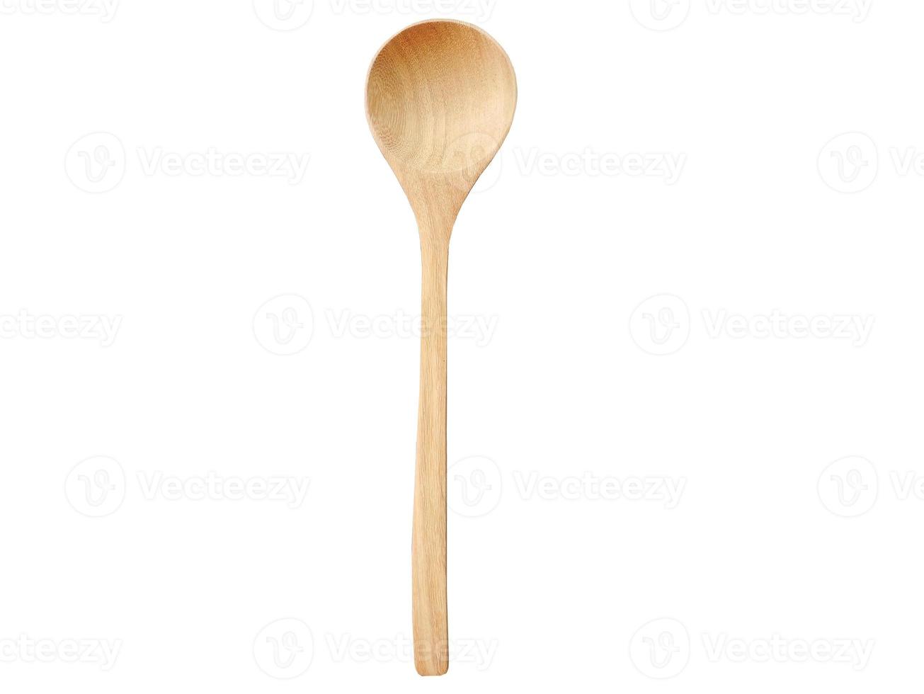 Isolated, cutout, white background, directly above view, Wooden spoon, utensil, kitchen equipment, object, element with clipping path photo