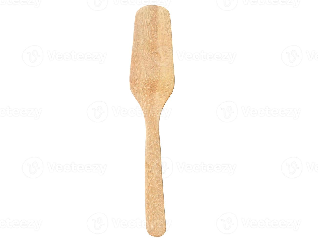 Isolated, cutout, white background, directly above view, butter knife, wooden spreader, utensil, kitchen equipment, object, element with clipping path photo