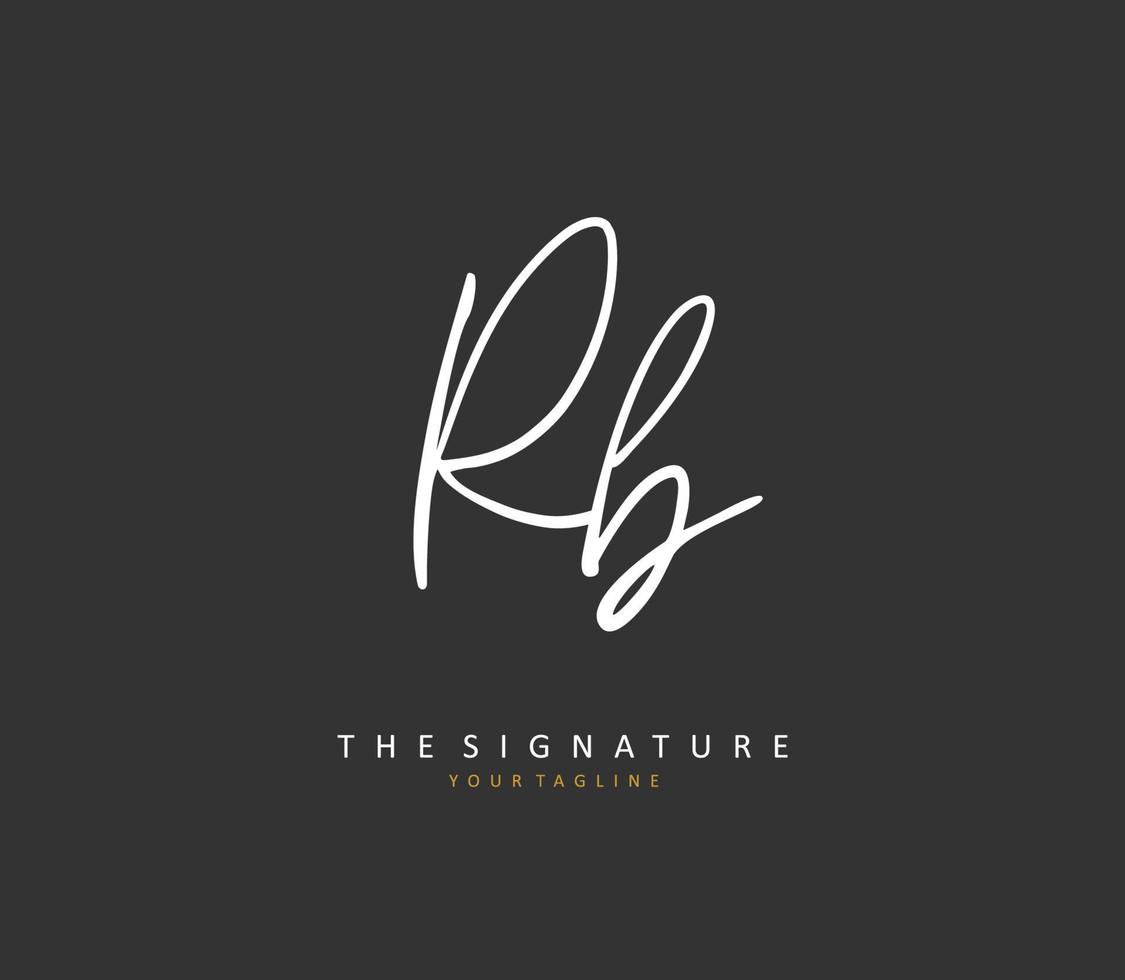 R B RB Initial letter handwriting and  signature logo. A concept handwriting initial logo with template element. vector