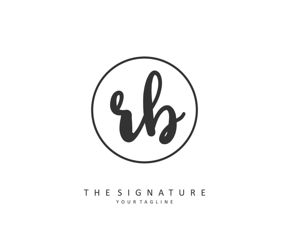 R B RB Initial letter handwriting and  signature logo. A concept handwriting initial logo with template element. vector