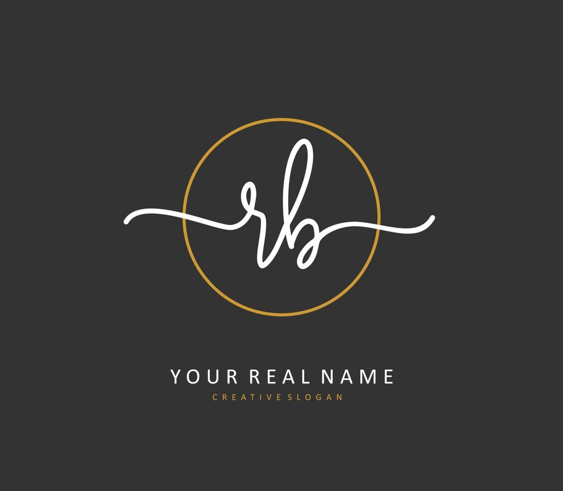 R B RB Initial letter handwriting and  signature logo. A concept handwriting initial logo with template element. vector