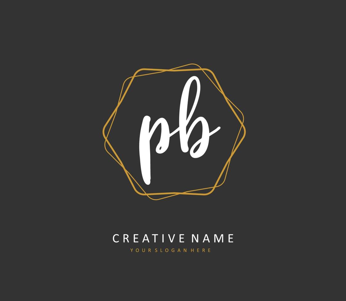 P B PB Initial letter handwriting and  signature logo. A concept handwriting initial logo with template element. vector