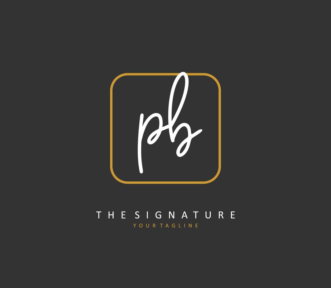 P B PB Initial letter handwriting and  signature logo. A concept handwriting initial logo with template element. vector