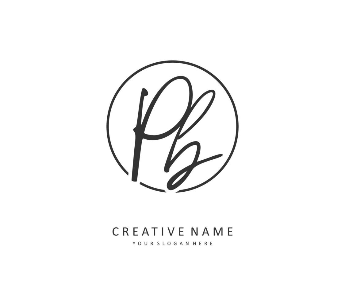 pags si pb inicial letra escritura y firma logo. un concepto escritura inicial logo con modelo elemento. vector