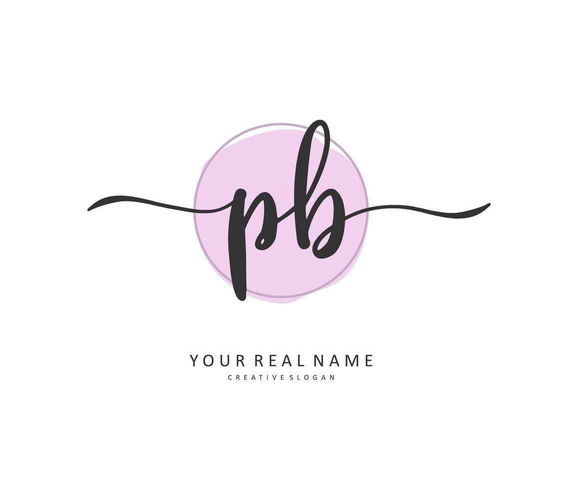 P B PB Initial letter handwriting and  signature logo. A concept handwriting initial logo with template element. vector