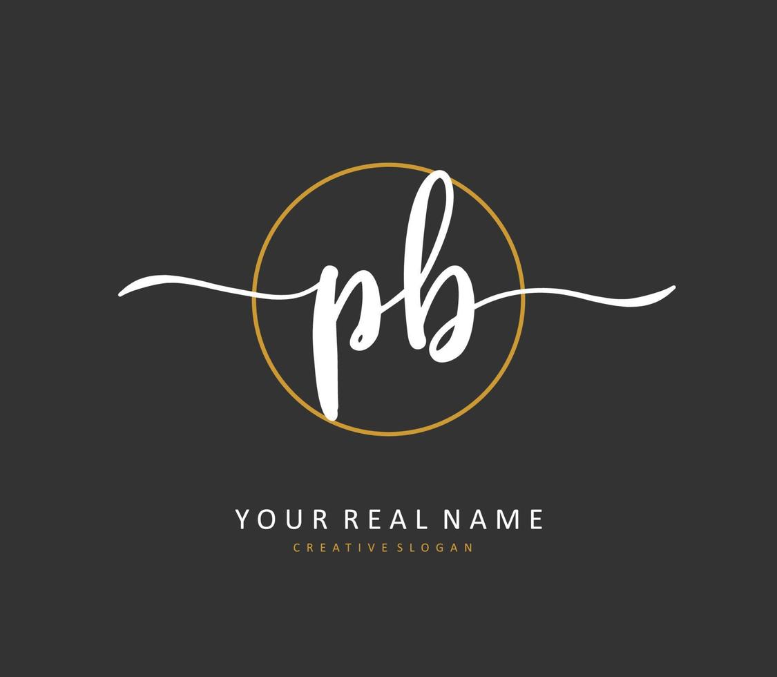 P B PB Initial letter handwriting and  signature logo. A concept handwriting initial logo with template element. vector