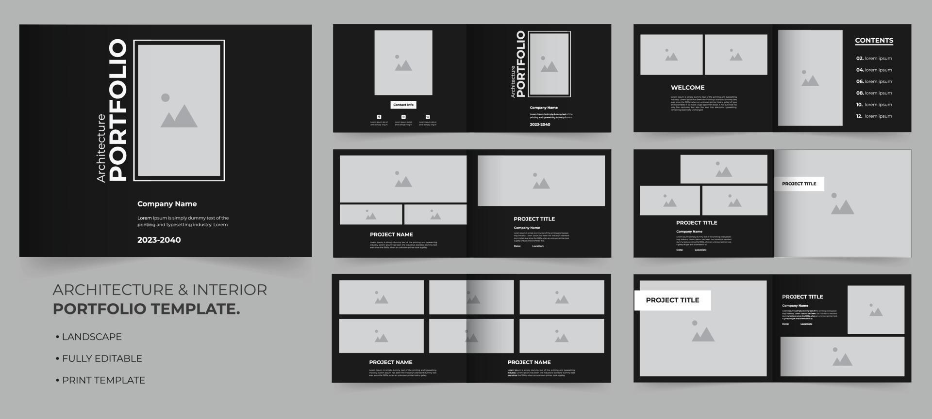 Architecture and interior portfolio landscape portfolio vector