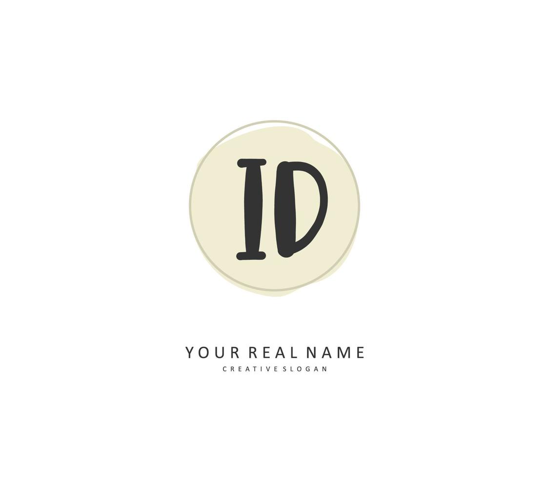 carné de identidad inicial letra escritura y firma logo. un concepto escritura inicial logo con modelo elemento. vector