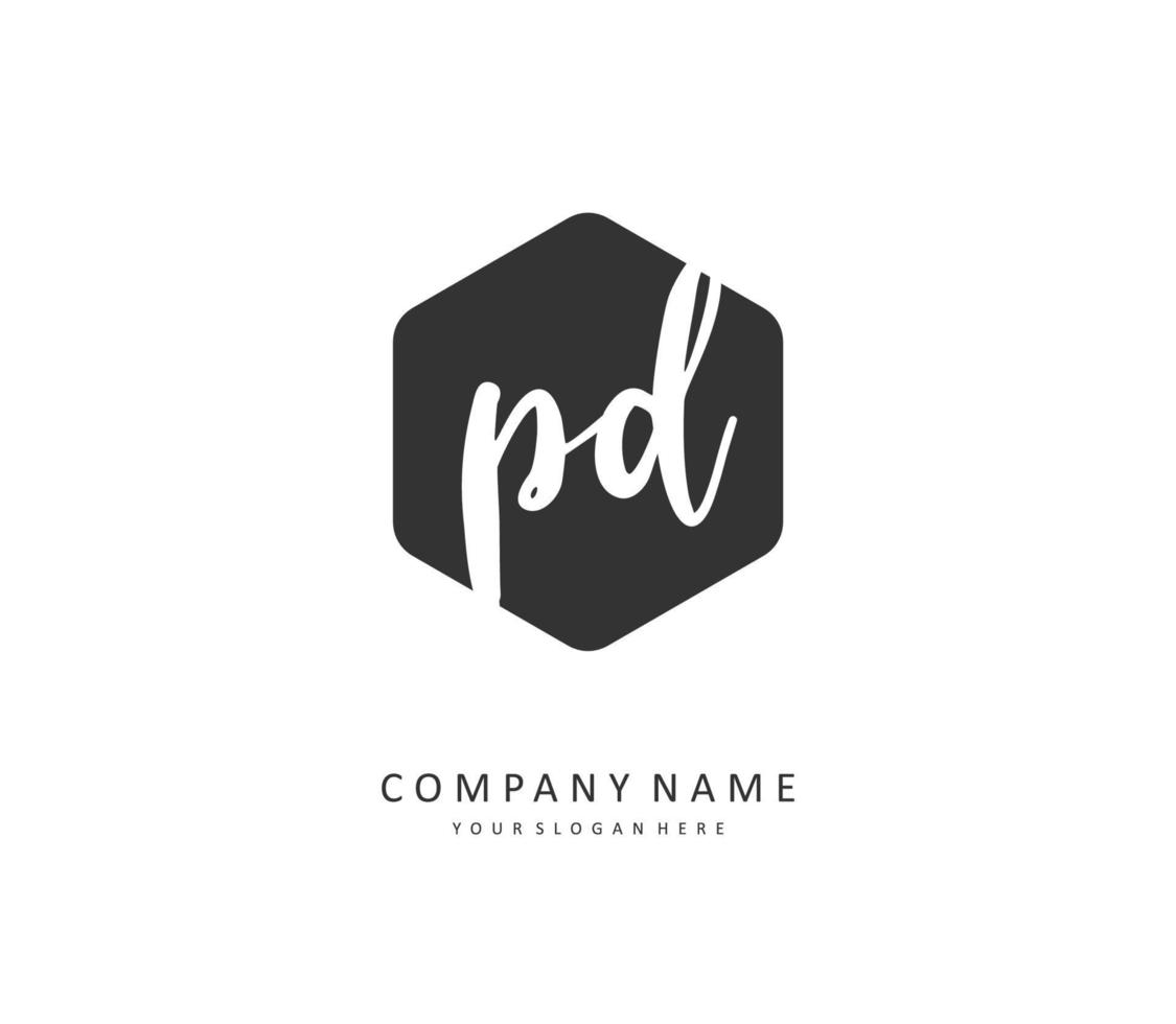 KD Initial letter handwriting and  signature logo. A concept handwriting initial logo with template element. vector