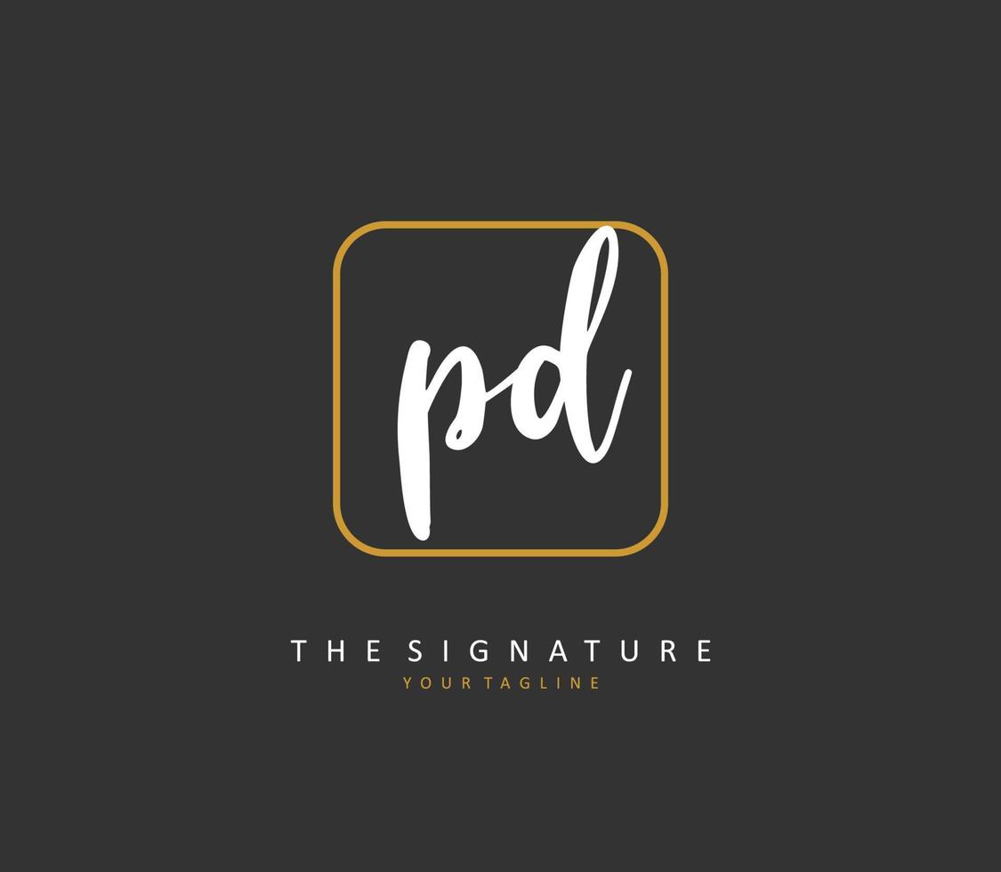 KD Initial letter handwriting and  signature logo. A concept handwriting initial logo with template element. vector