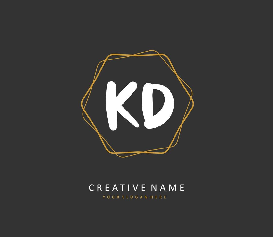 kd inicial letra escritura y firma logo. un concepto escritura inicial logo con modelo elemento. vector