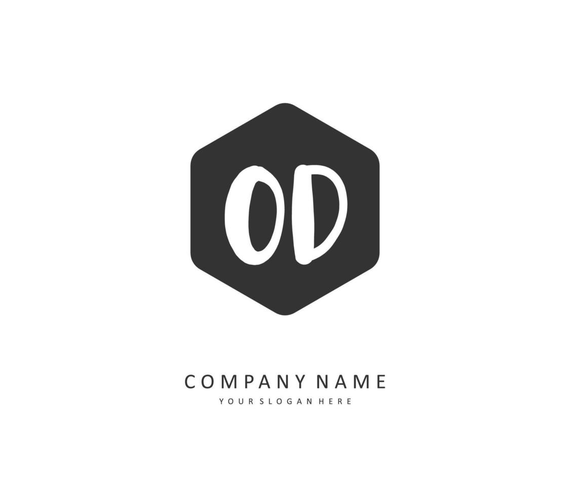 OD Initial letter handwriting and  signature logo. A concept handwriting initial logo with template element. vector