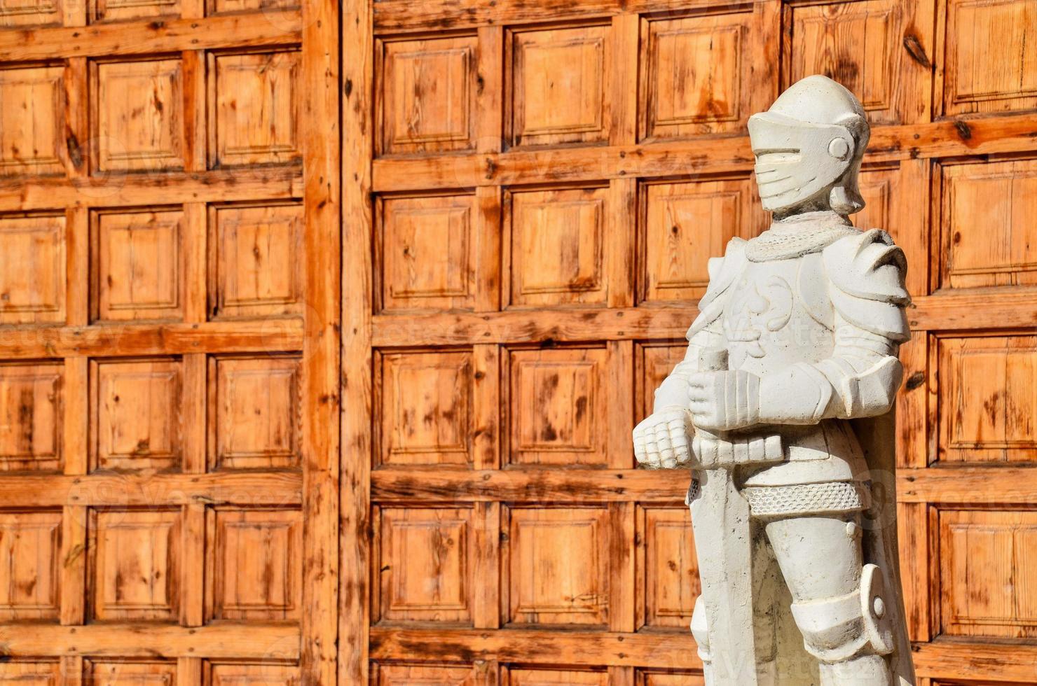 Stone knight statue photo