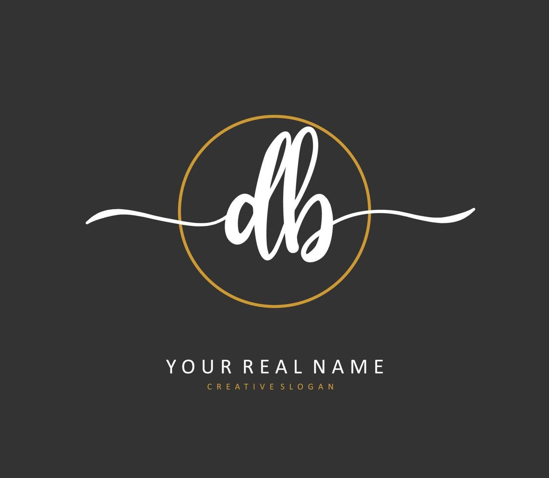 D B DB Initial letter handwriting and  signature logo. A concept handwriting initial logo with template element. vector