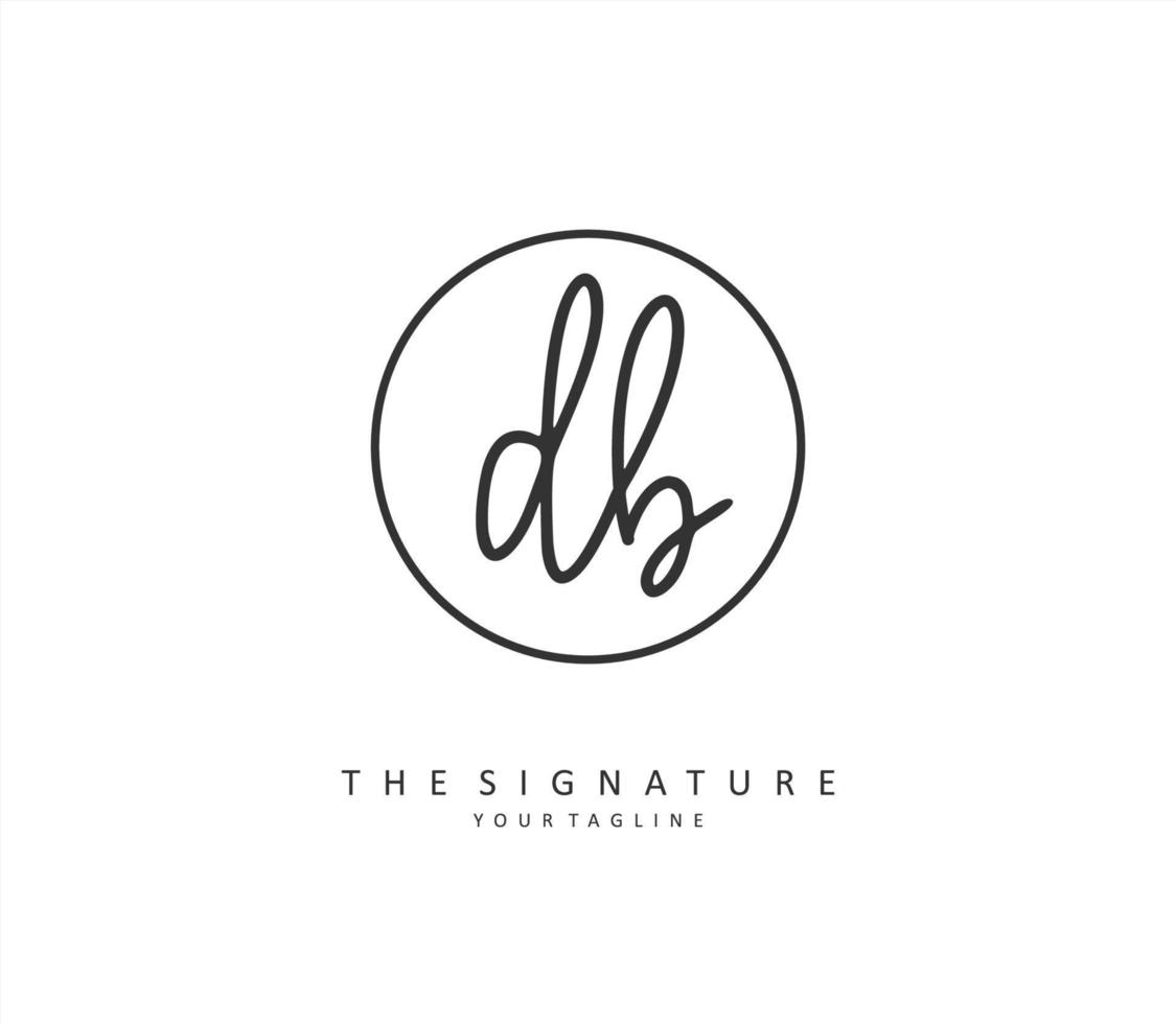 D B DB Initial letter handwriting and  signature logo. A concept handwriting initial logo with template element. vector