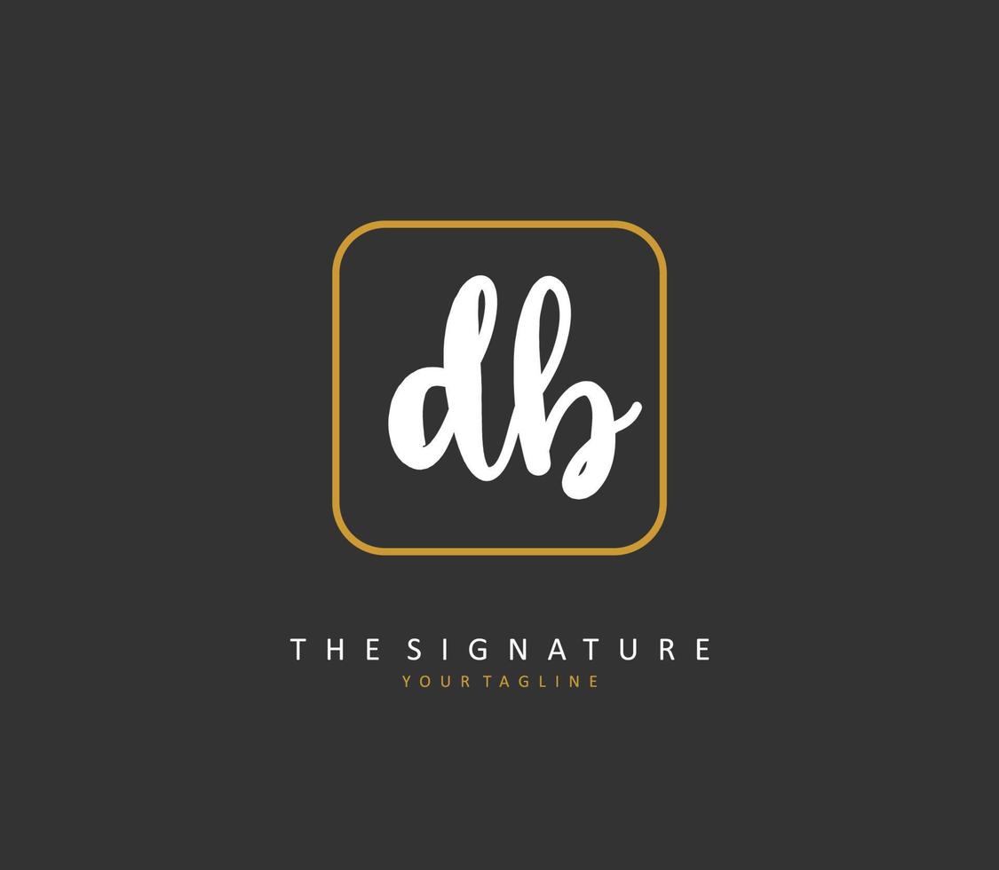 D B DB Initial letter handwriting and  signature logo. A concept handwriting initial logo with template element. vector