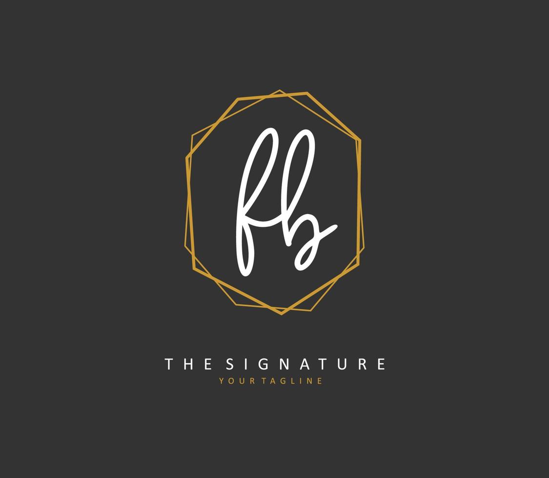 F B FB Initial letter handwriting and  signature logo. A concept handwriting initial logo with template element. vector