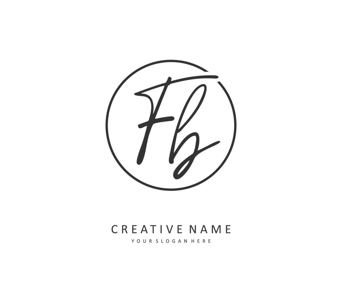 F B FB Initial letter handwriting and  signature logo. A concept handwriting initial logo with template element. vector