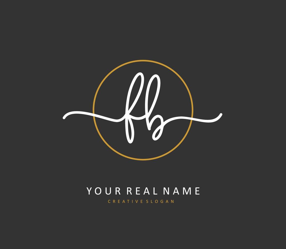 F B FB Initial letter handwriting and  signature logo. A concept handwriting initial logo with template element. vector