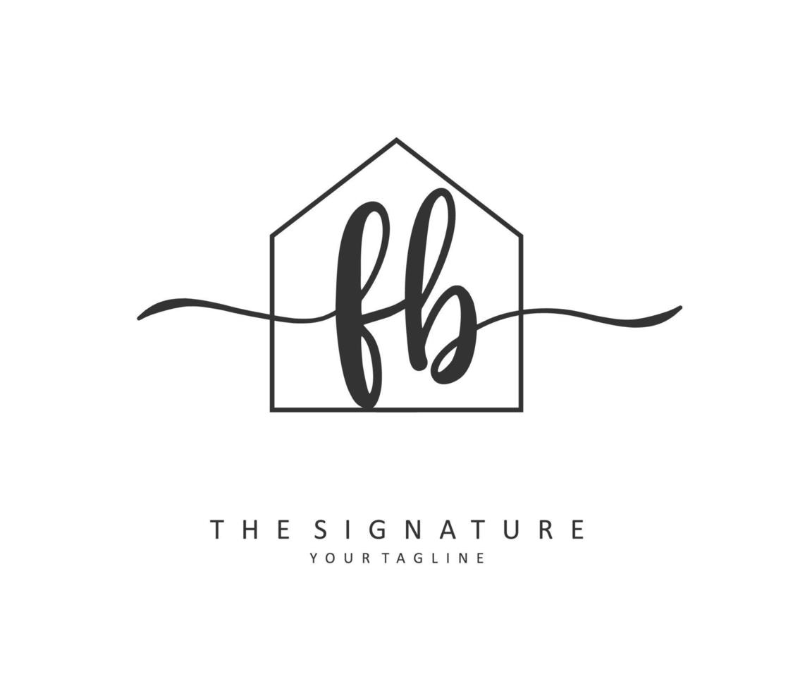 F B FB Initial letter handwriting and  signature logo. A concept handwriting initial logo with template element. vector
