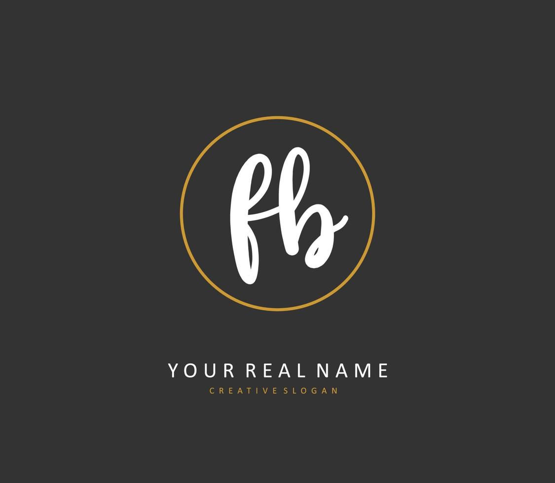 F B FB Initial letter handwriting and  signature logo. A concept handwriting initial logo with template element. vector