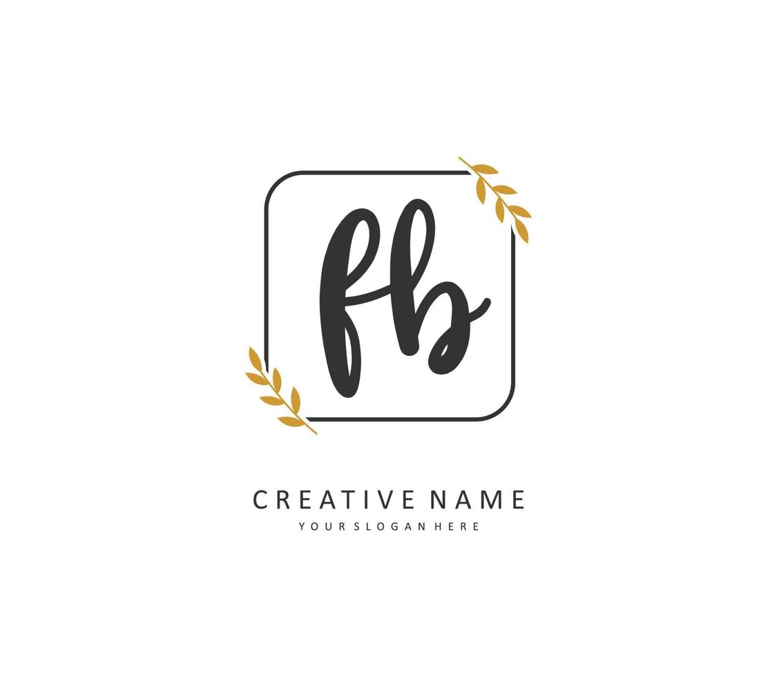 F B FB Initial letter handwriting and  signature logo. A concept handwriting initial logo with template element. vector