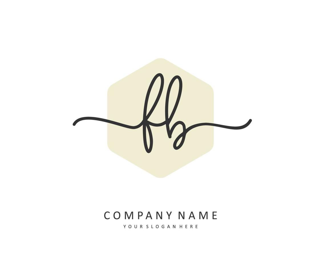 F B FB Initial letter handwriting and  signature logo. A concept handwriting initial logo with template element. vector
