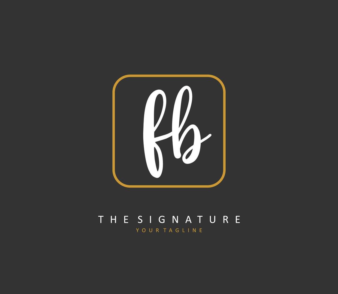 F B FB Initial letter handwriting and  signature logo. A concept handwriting initial logo with template element. vector