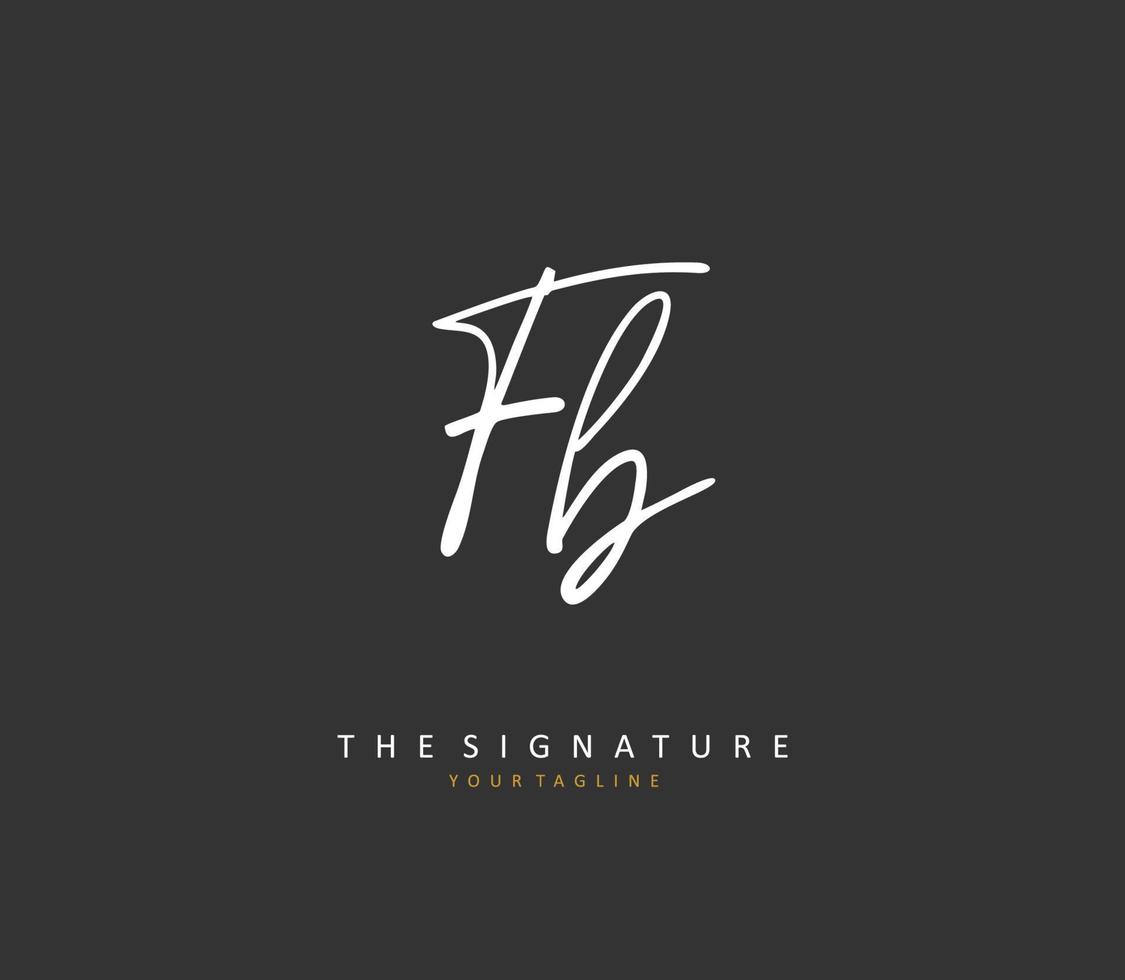 F B FB Initial letter handwriting and  signature logo. A concept handwriting initial logo with template element. vector