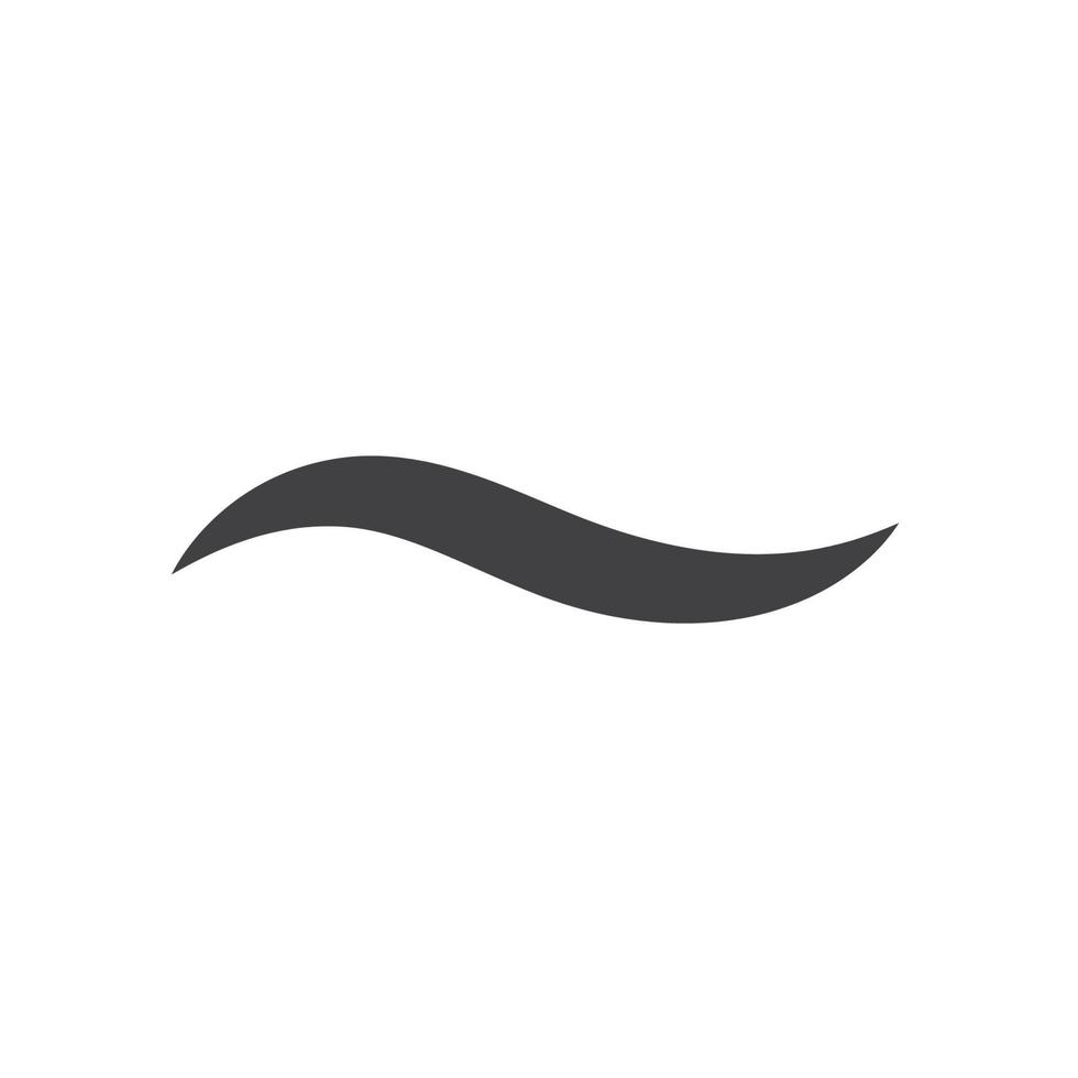 black wave doodle icon vector element design template