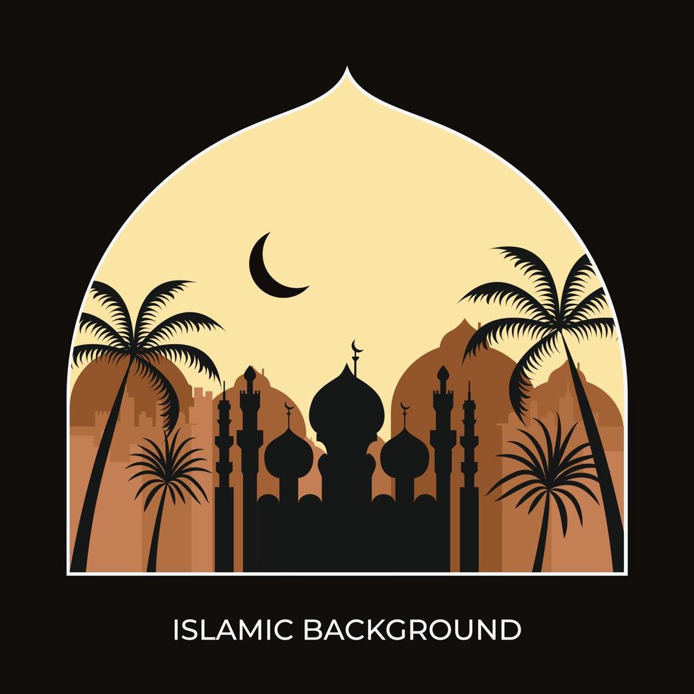 Eid Mubarak Islamic ramadan background illustration vector