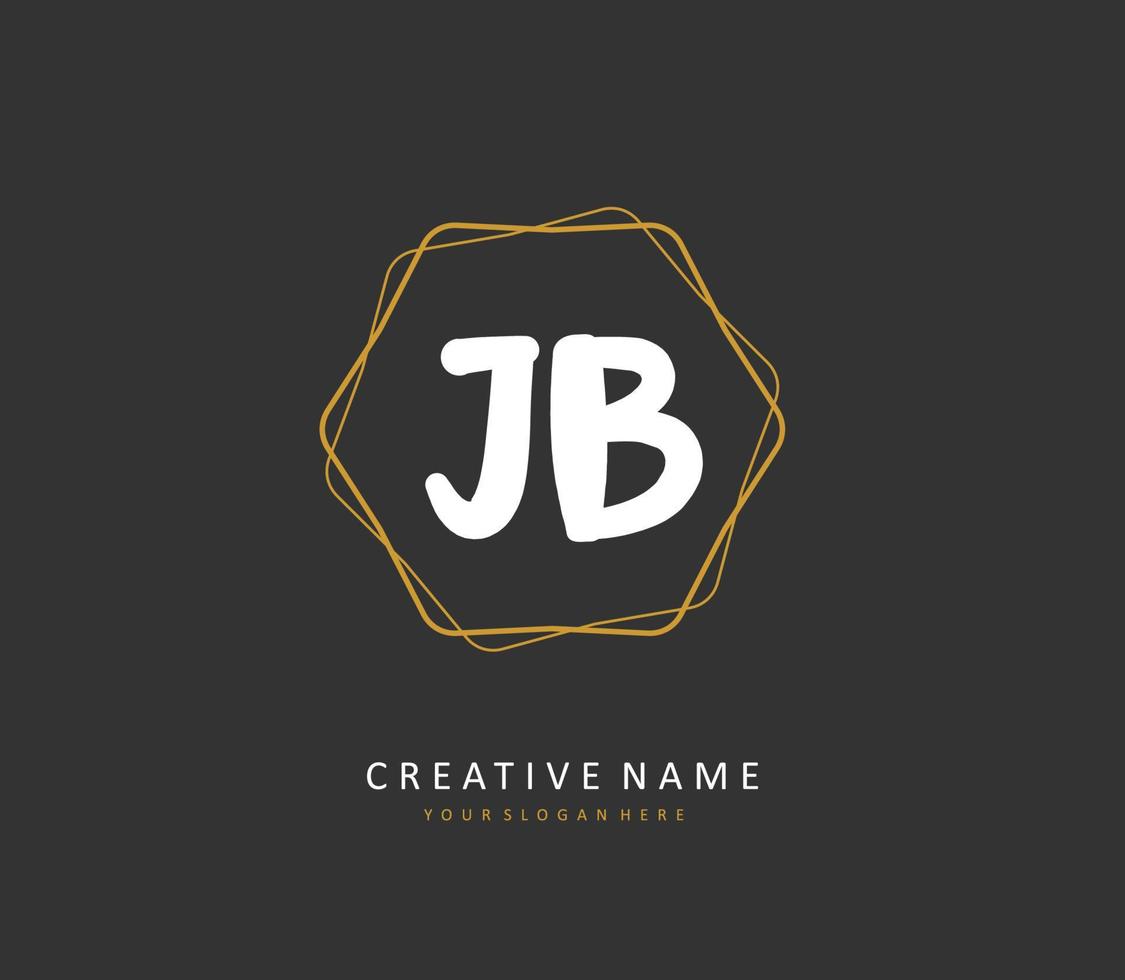 J B JB Initial letter handwriting and  signature logo. A concept handwriting initial logo with template element. vector