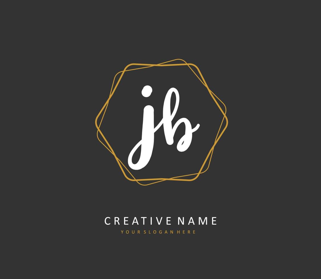 J B JB Initial letter handwriting and  signature logo. A concept handwriting initial logo with template element. vector