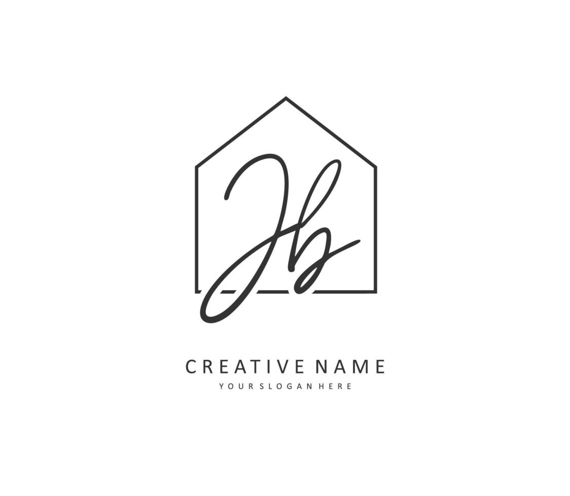 J B JB Initial letter handwriting and  signature logo. A concept handwriting initial logo with template element. vector
