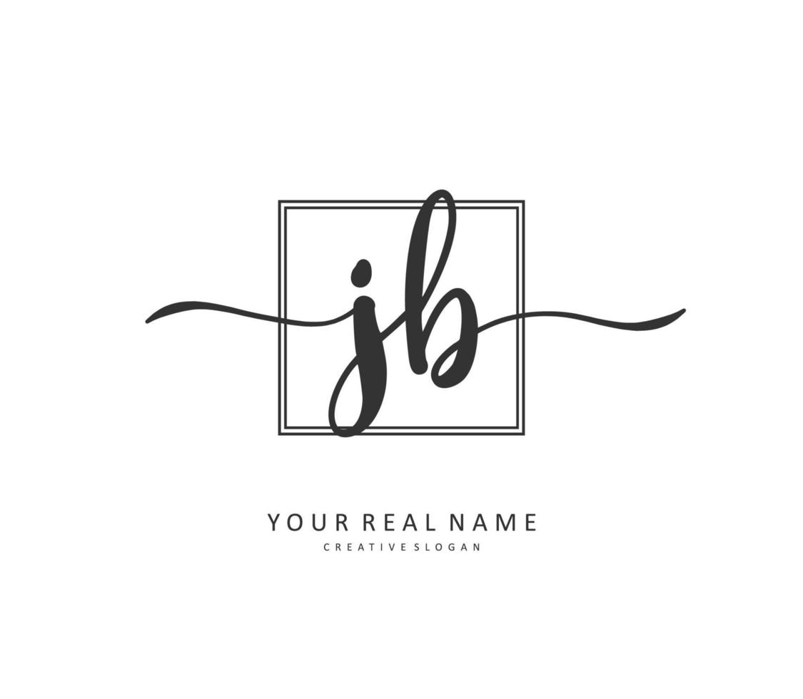 J B JB Initial letter handwriting and  signature logo. A concept handwriting initial logo with template element. vector