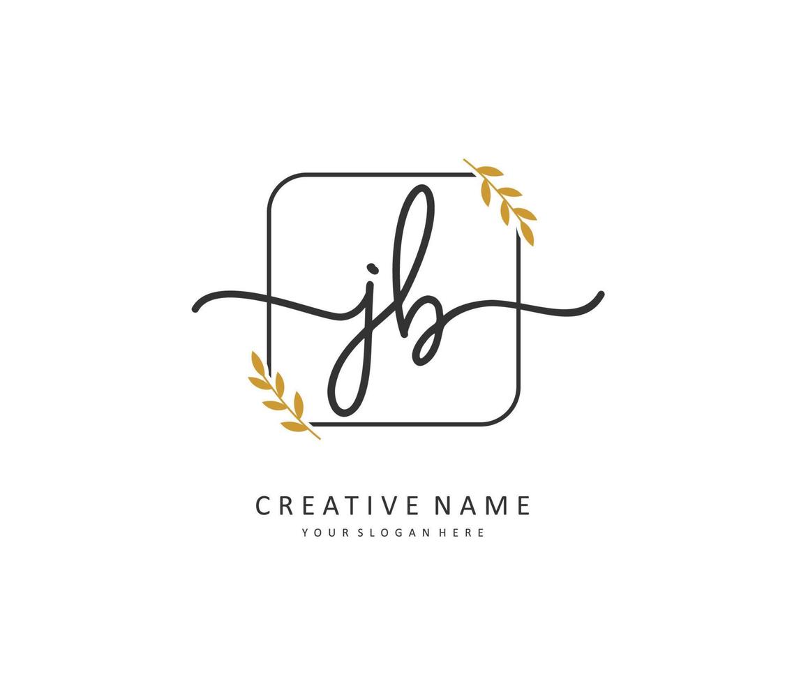 J B JB Initial letter handwriting and  signature logo. A concept handwriting initial logo with template element. vector