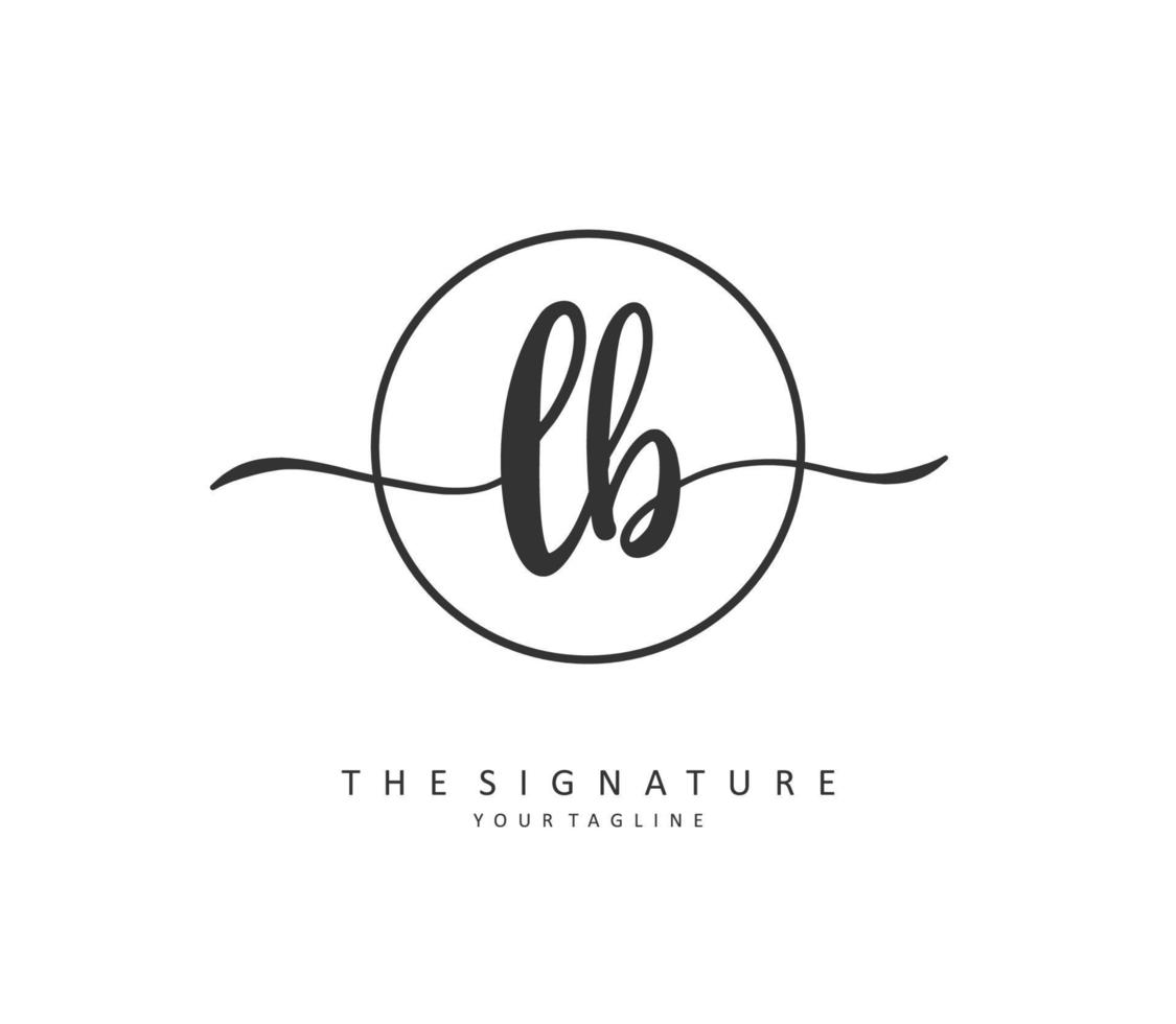 L B LB Initial letter handwriting and  signature logo. A concept handwriting initial logo with template element. vector