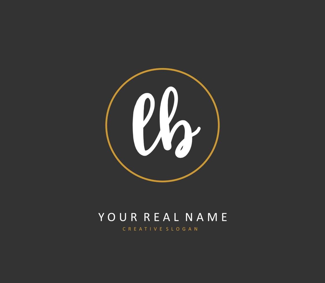 L B LB Initial letter handwriting and  signature logo. A concept handwriting initial logo with template element. vector