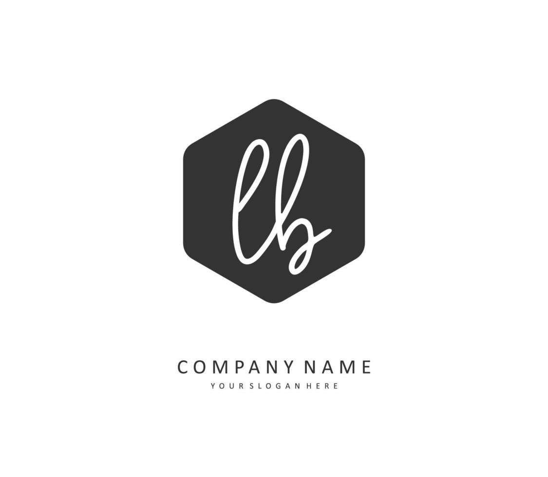 L B LB Initial letter handwriting and  signature logo. A concept handwriting initial logo with template element. vector