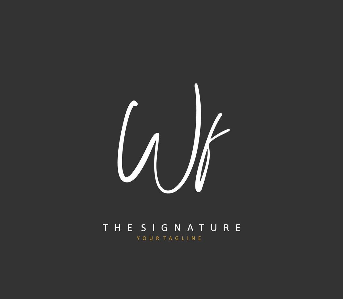 WF Initial letter handwriting and  signature logo. A concept handwriting initial logo with template element. vector