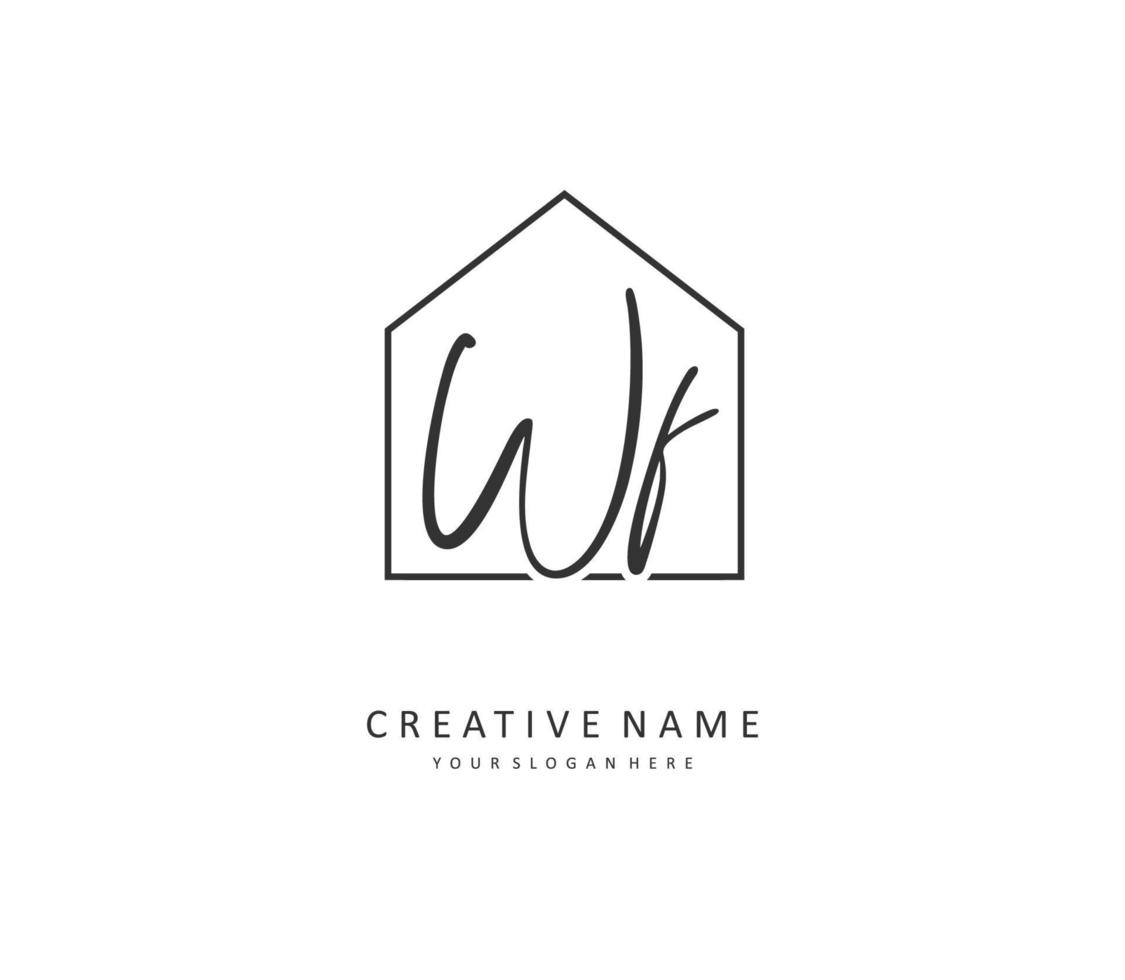 WF Initial letter handwriting and  signature logo. A concept handwriting initial logo with template element. vector