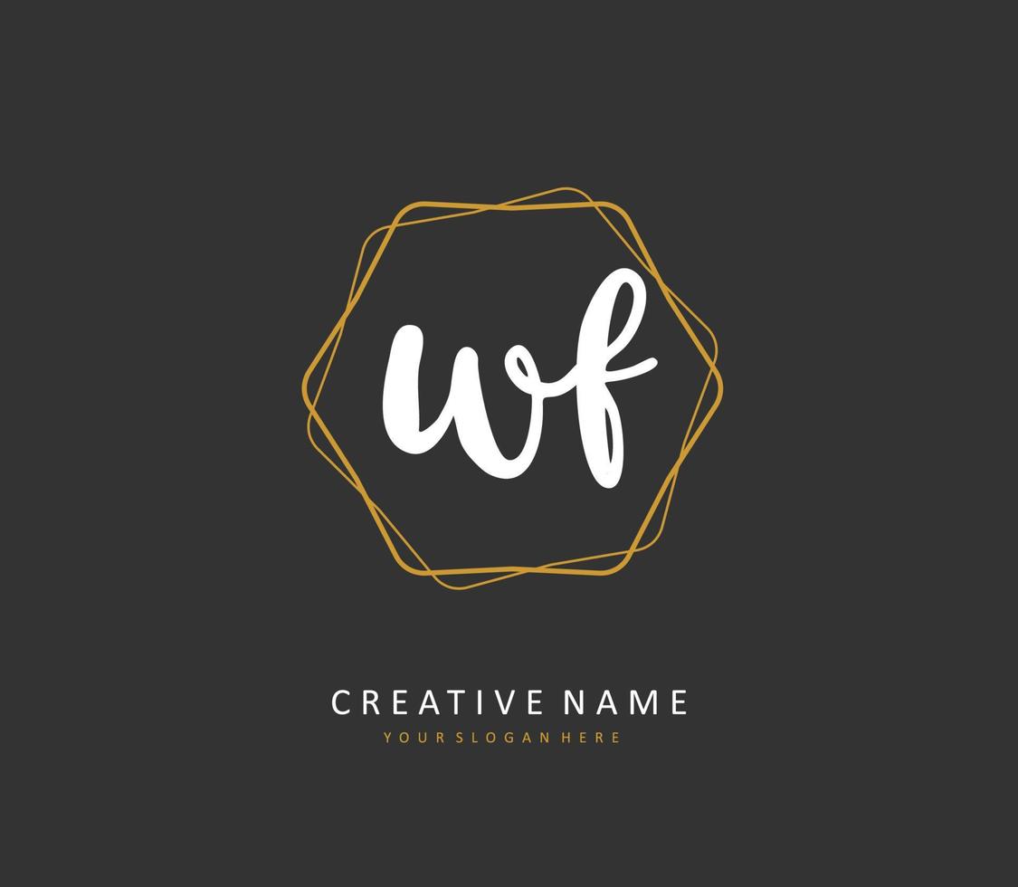 WF Initial letter handwriting and  signature logo. A concept handwriting initial logo with template element. vector