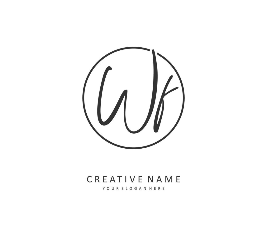 WF Initial letter handwriting and  signature logo. A concept handwriting initial logo with template element. vector