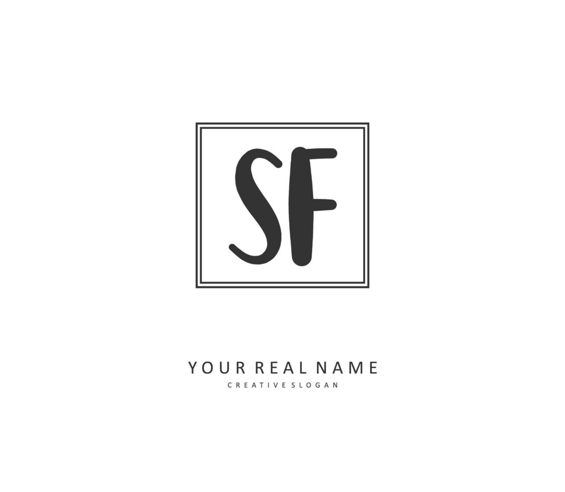 SF Initial letter handwriting and  signature logo. A concept handwriting initial logo with template element. vector