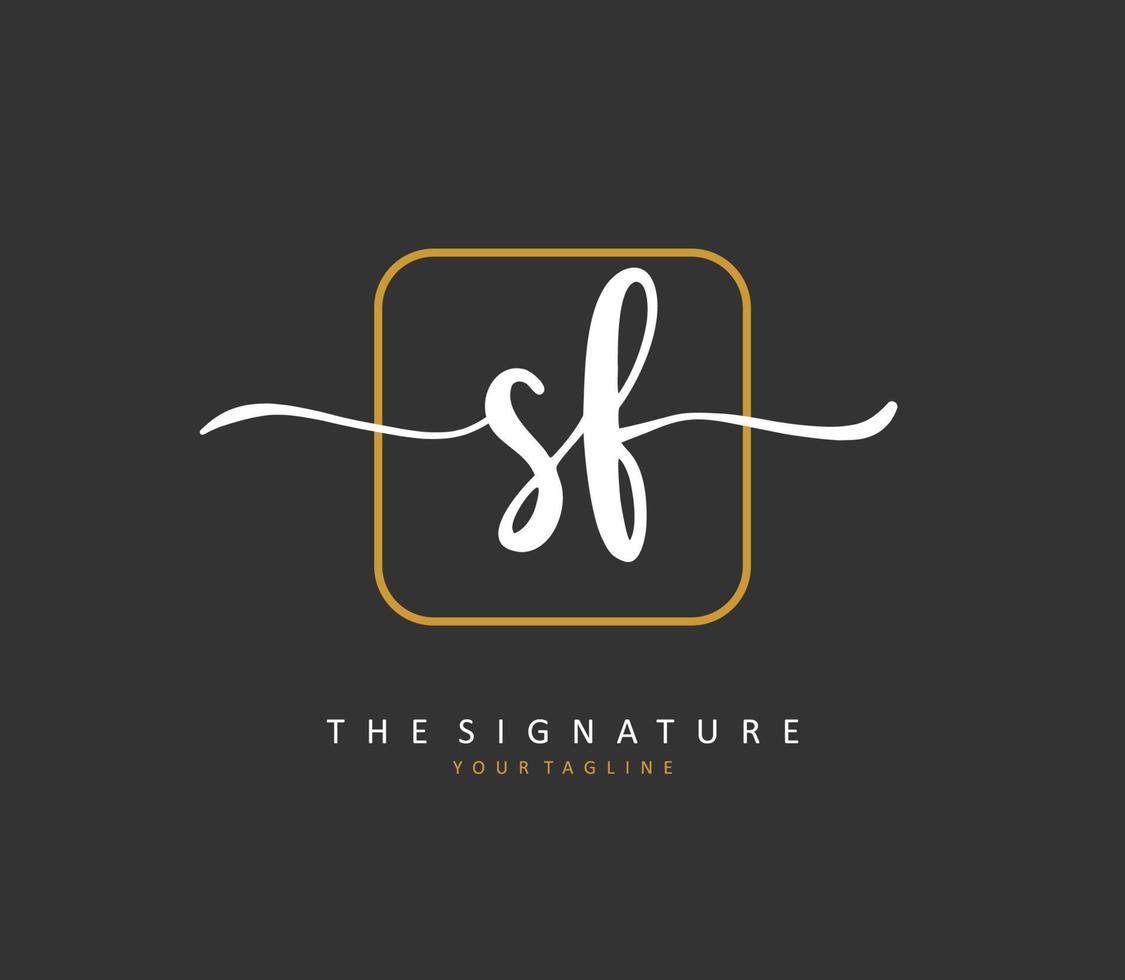 SF Initial letter handwriting and  signature logo. A concept handwriting initial logo with template element. vector