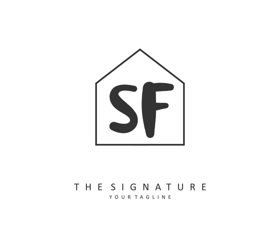 SF Initial letter handwriting and  signature logo. A concept handwriting initial logo with template element. vector