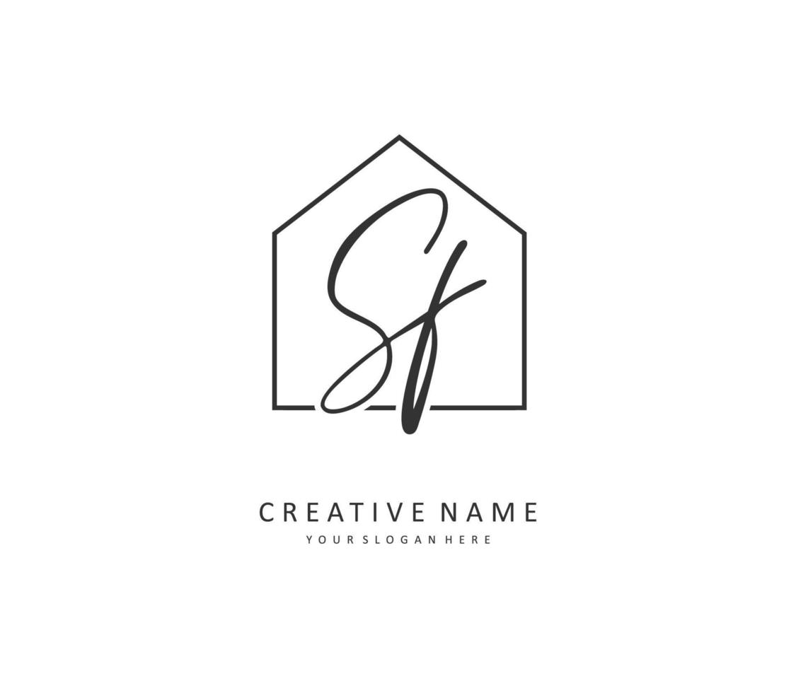 SF Initial letter handwriting and  signature logo. A concept handwriting initial logo with template element. vector