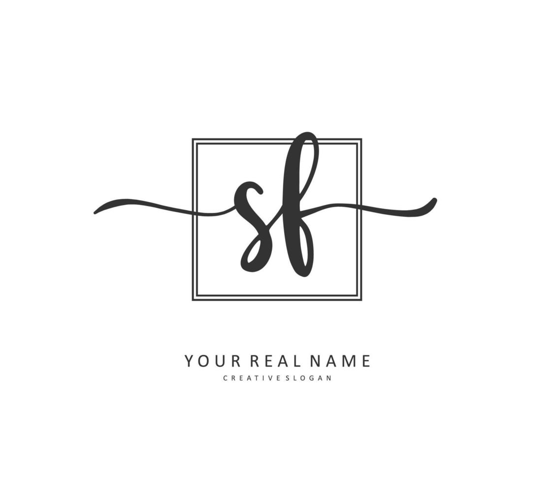 SF Initial letter handwriting and  signature logo. A concept handwriting initial logo with template element. vector